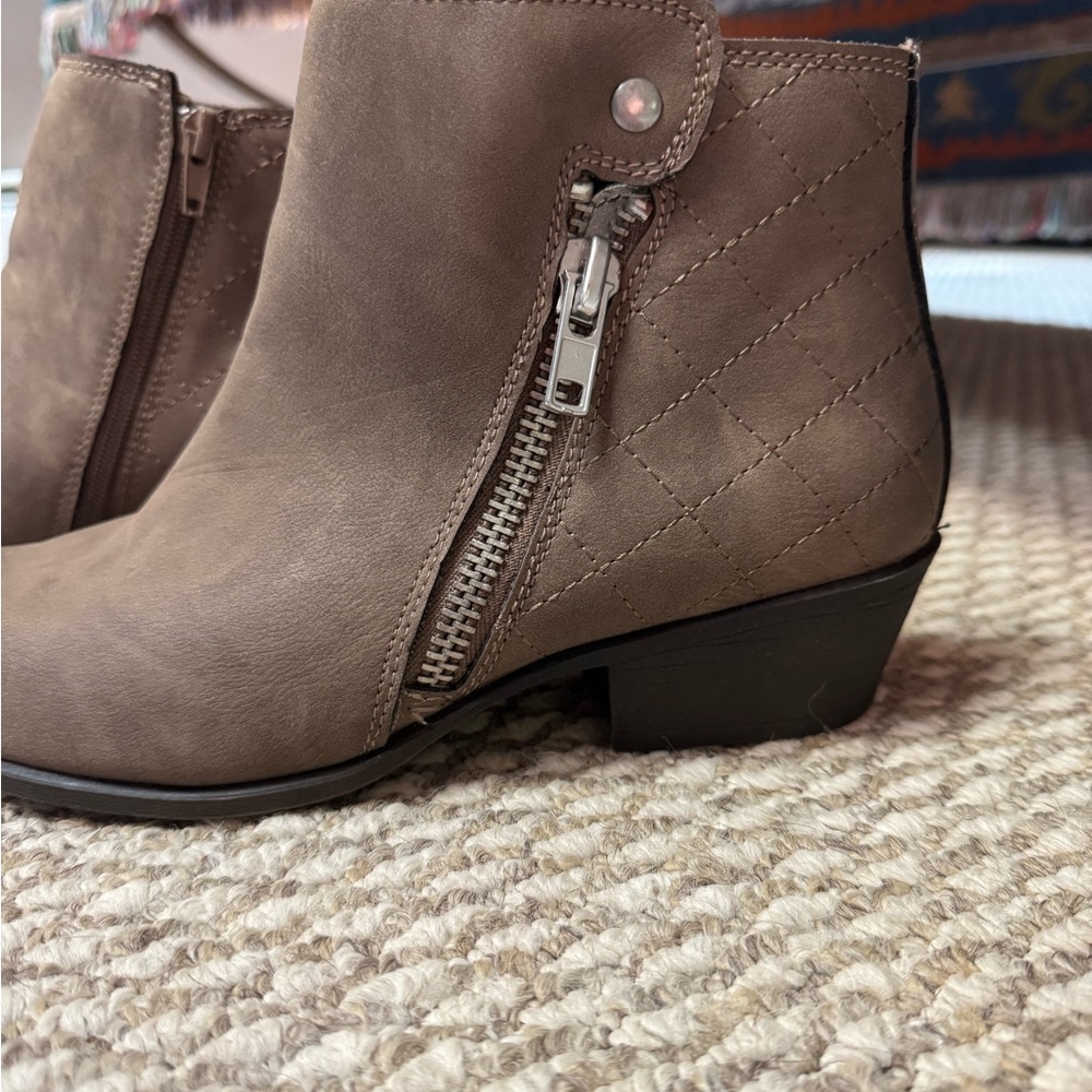 Madden Girl Taupe Quilted Ankle Booties